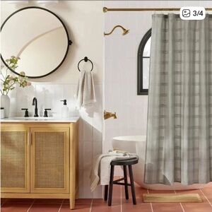 Hearth & Hand Textured Gray Shower Curtain